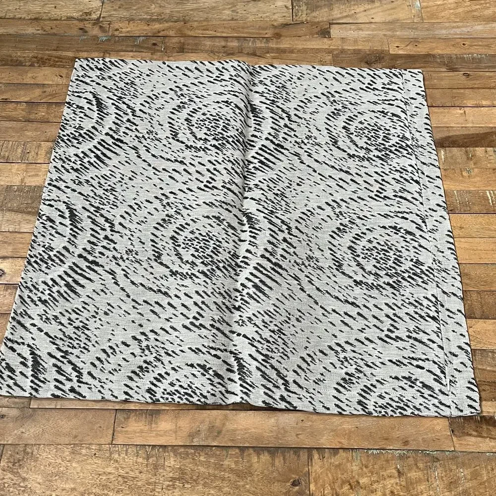 Busatti Linen Blend Square Pillow Covers (2) 25 x 25 in Gray & Black Swirl Italy
